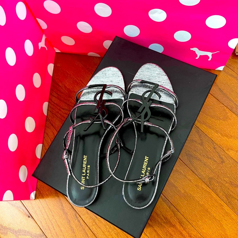 Ysl cassandra logo sandal